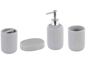 Набір аксесуарів для ванної з 4-х предметів сірий RENGO