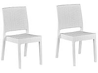 Набор из 2 садовых обеденных стульев белого цвета FOSSANO