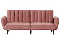 Бархатный диван-кровать розовый ВИММЕРБИ