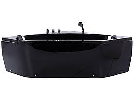 Кутова ванна Whirlpool зі світлодіодним підсвічуванням 1400 x 1400 мм Чорна MEVES