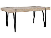 Обідній стіл 180 x 90 см з світлого дерева з чорною обробкою ADENA