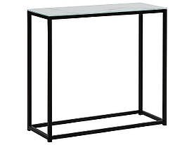 Консольний стіл з ефектом мармуру, білий з чорним DELANO