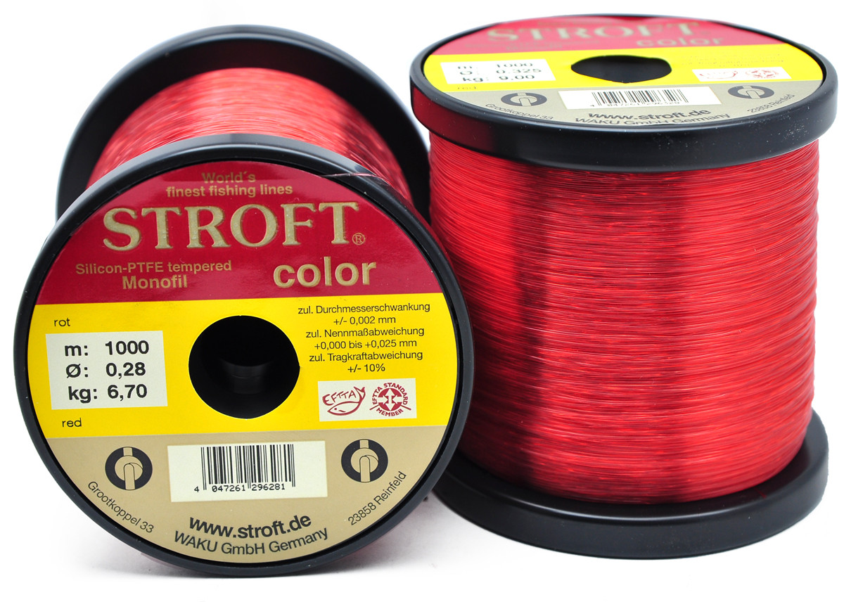 Волосінь коропова Stroft Color Rot (червона) 1000м 0.325/9кг