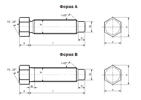 Чертеж винта DIN 564