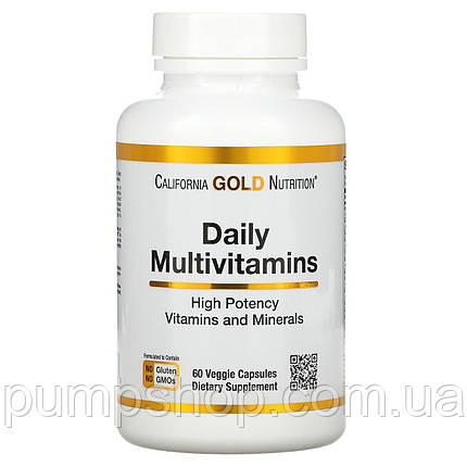 Вітамінний комплекс California Gold Nutrition Daily Multivitamins 60 капс., фото 1