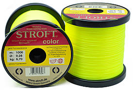 Волосінь коропова Stroft Color gelb Fluo Yellow (жовта) 1000м 0.35/10.3кг