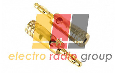 Штекер акустичний "Banan", під кабель, метал. корпус, gold