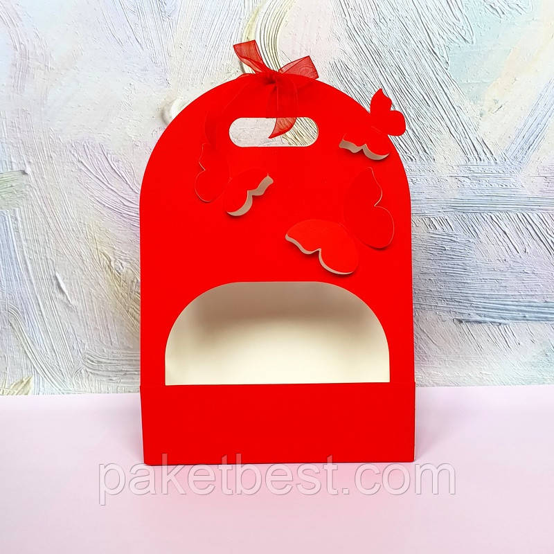Флористичний кошик   "Метелики" Червоний