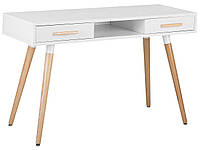 Рабочий стол для домашнего офиса с 2 ящиками и полкой 120 x 45 см, белый FRISCO