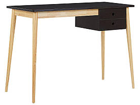 Робочий стіл для домашнього офісу з 2 шухлядами 106 x 48 см, чорний зі світлим деревом EBEME