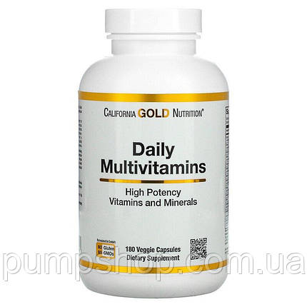 Вітамінний комплекс California Gold Nutrition Daily Multivitamins 180 капс., фото 1