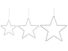 Набір з 3 світлодіодних підвісних елементів декору Star Silver KUNNARI