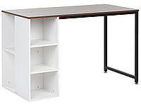 Робочий стіл для домашнього офісу з полицями 120 x 60 см Темне дерево і білий DESE
