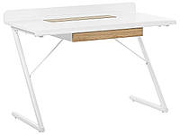 Рабочий стол для домашнего офиса с 1 ящиком 120 x 60 см, белый со светлым деревом FOCUS