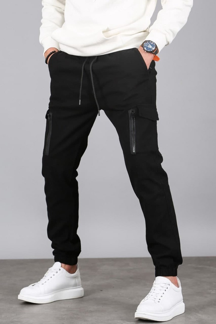 Мужские черные джоггеры коттоновые штаны брюки карго весенние | летние | осенние - фото 6 - id-p1584569124