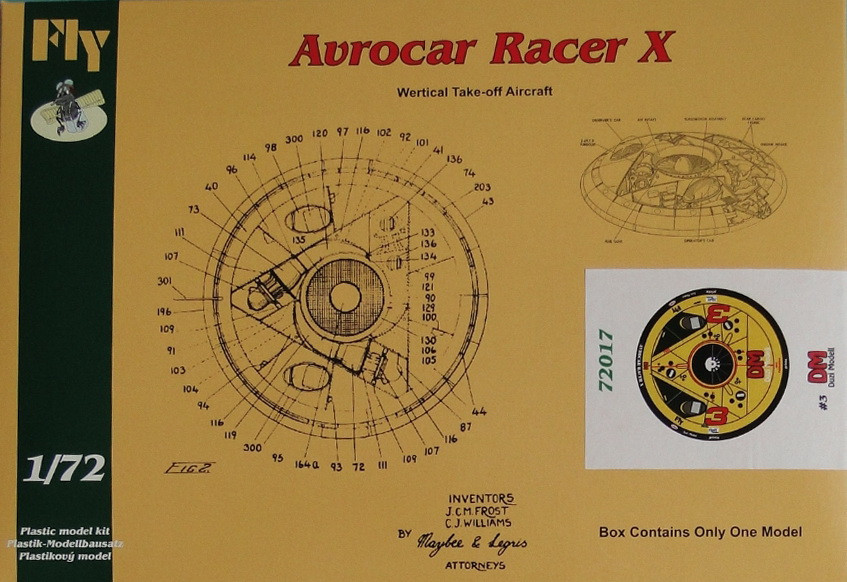 Пластикова модель 1/72 FLY 72017 експериментальний літальний апарат Avrocar Racer X