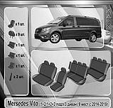 Чохли салону Mercedes Vito W447 (1+2/1+2+2 підл/3 диван) 9 місць 2014-2018 г, фото 5