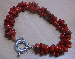 Браслет із натурального корала "Малинка"