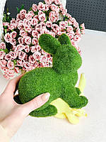 Пасхальная фигурка "Зелёный кролик" травка 14.5х15х9 см