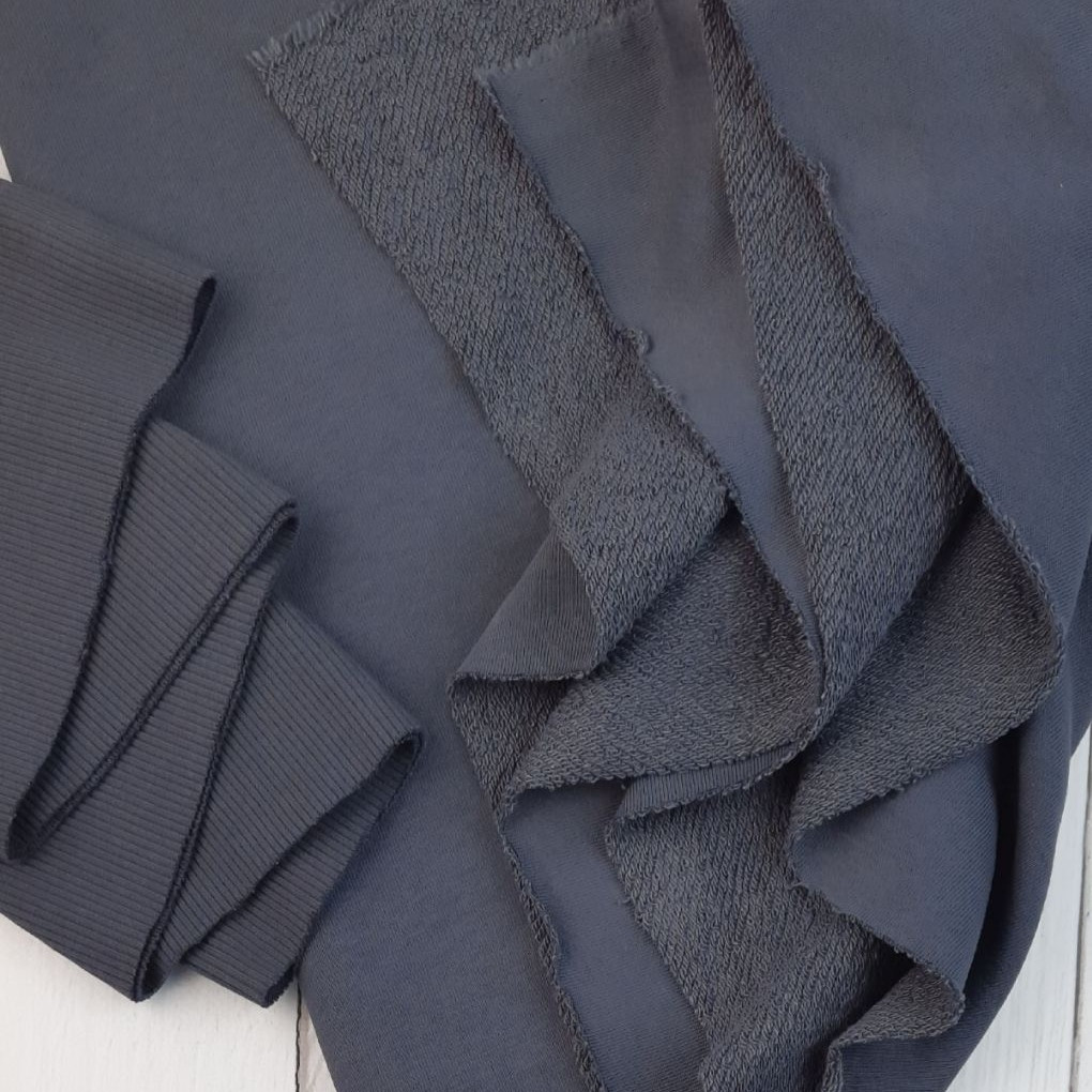 Тринитка петля діагональ Мокрий асфальт, щільність 330 г/м2 ВІДРІЗ 1.65 см.