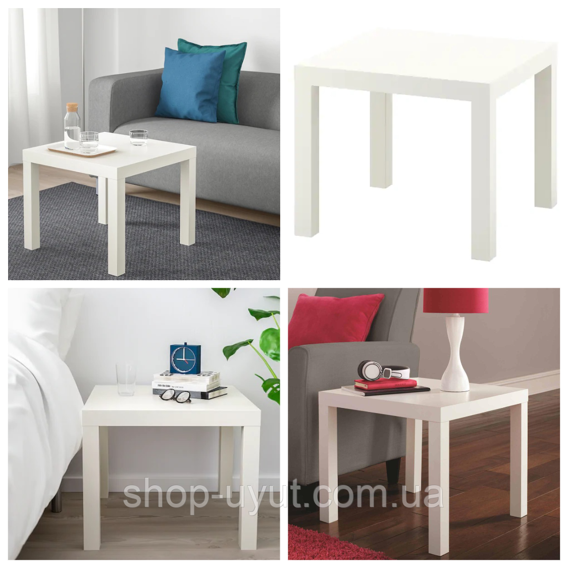 Стильный журнальный столик IKEA LACK 55x55 см белый квадратный кофейный прикроватный стол ИКЕА ЛАКК - фото 1 - id-p1249381245