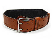 Пояс атлетичний EasyFit DeciBelt (шкіра) коричневий S, фото 2