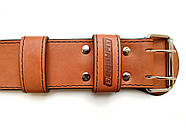 Пояс атлетичний EasyFit DeciBelt (шкіра) коричневий S, фото 5