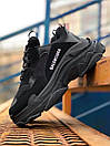 Кросівки чоловічі чорні Balenciaga Triple S (03340), фото 4