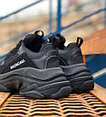 Кросівки чоловічі чорні Balenciaga Triple S (03340), фото 6