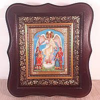 Ікона Ангела Охоронця, лик 10х12 см, у темному дерев'яному кіоті