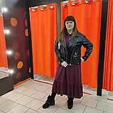 Жіноча чорна куртка косуха шкіра збільшена, фото 7