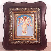 Ікона Ангела Охоронця, лик 10х12 см, у темному дерев'яному кіоті
