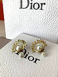 Діор сережки кульки з декором / сережки-цвяшки з перлами, фото 4