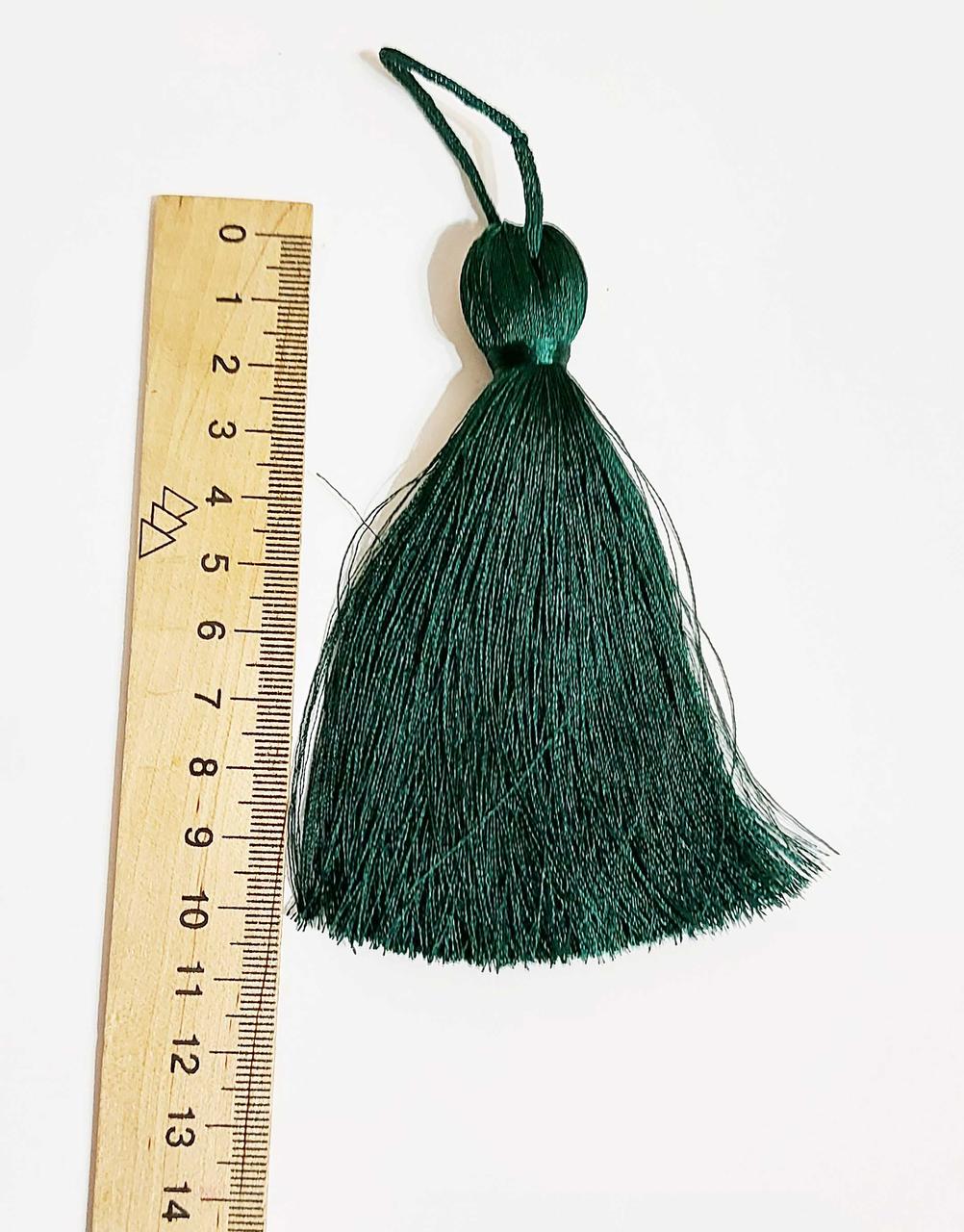 Китиця текстильна декоративна шовкова велика,1шт, смарагдовий темний 0236 1шт.