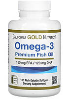 California Gold Nutrition, Омега-3, рыбий жир премиального качества