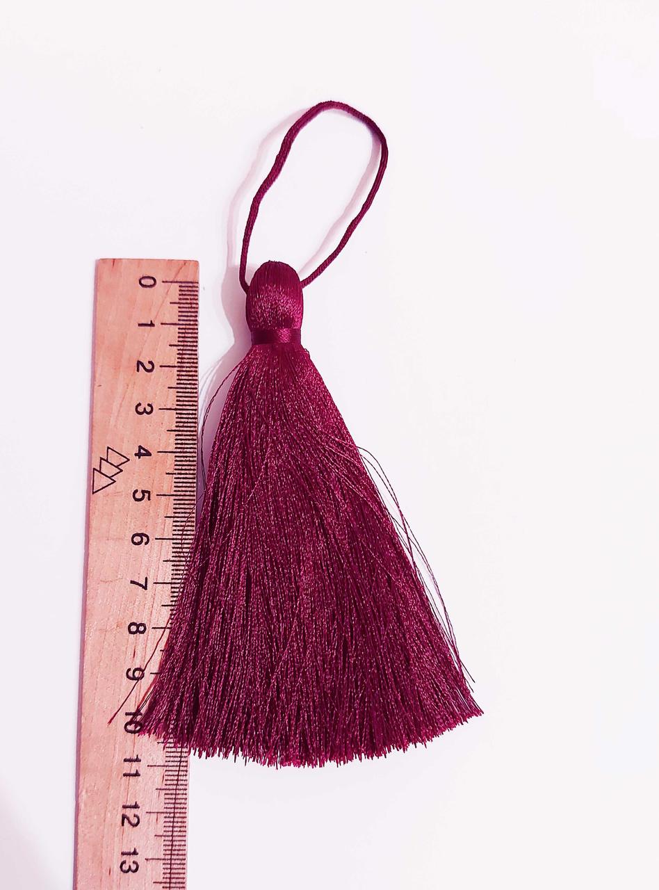 Китиця текстильна декоративна шовкова велика,1шт, бордова темна 0245 1шт.