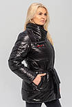 Чорна куртка жіноча демісезонна Мартіна в розмірах 46-60, фото 7