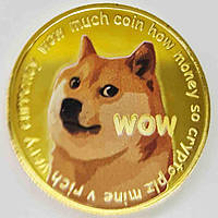 Монета сувенирная DOGECOIN. Цвет : золото.