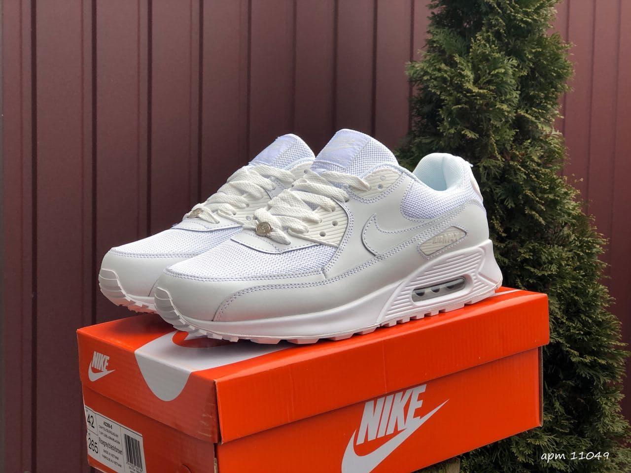 Купить Мужские кроссовки натуральная замша белые Nike Air Max 90 только ...