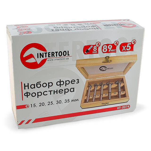 Набір фрез Форстнера, 5 шт INTERTOOL HT-0074 - фото 6 - id-p782641946