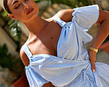 Літнє плаття сарафан на запах з відкритими плечима на бретелях довге, фото 2