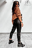 Трендові жіночі брюки джоггеры з турецької еко-шкіри з кишенями, фото 9