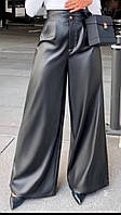 Женские брюки кюлоты из эко-кожи размеры норма и батал
