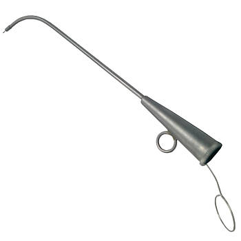 Катетер вушний металевий № 0. Довжина трубки 11 см. Ширина 2 мм