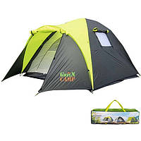 Трехместная туристическая палатка на два входа «Green Camp 1011-2»