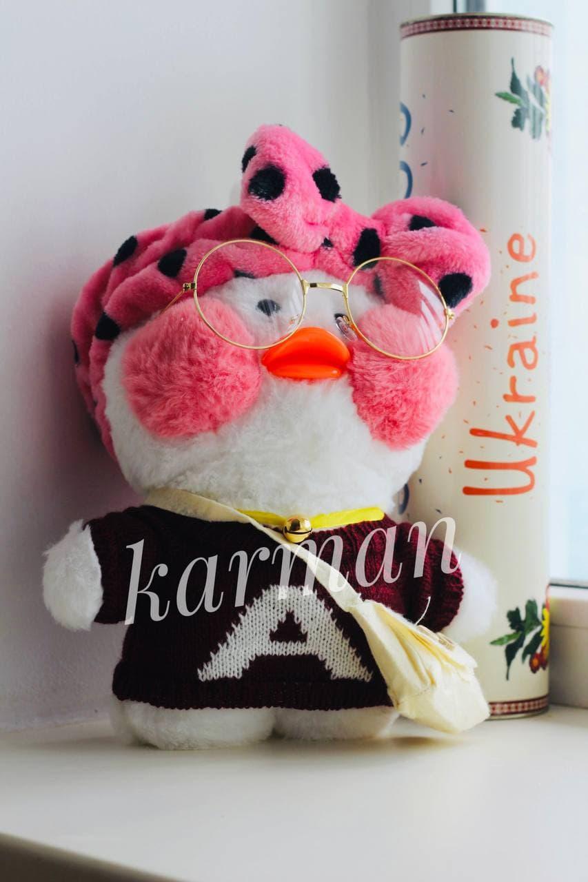 Качечка лалафанфан утка Cafe mimi duck Lalafanfan Duck в одязі з окулярами