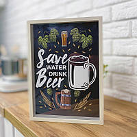 Копилка для крышек от пива Save water drink beer