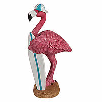 Декоративная фигурка Фламинго с доской для серфинга