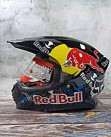 Шолом для мотокросу "Red Bull" Fox DH з візером чорний розмір L