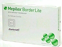 Повязки Mepilex Border Lite 5Х12,5 см, клейкая мягкая силиконовая пена. Раневая повязка.